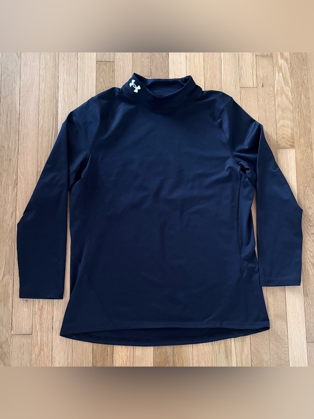 Under Armour ColdGear Mock Neck Compression Shirt XXL Black White Base Layer